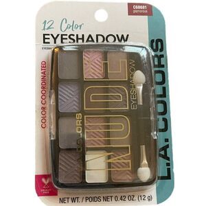 L.A. COLORS 12 Color Pallet Eyeshadow Color Coordinated Nude Cruelty Free C68681